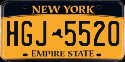NY license plate HGJ5520
