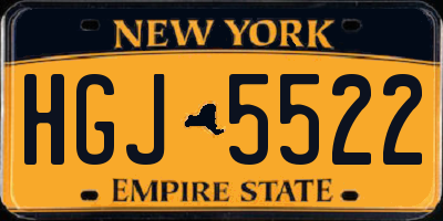 NY license plate HGJ5522