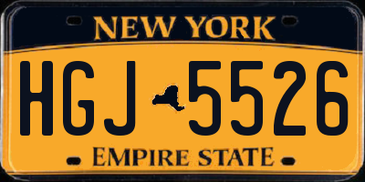 NY license plate HGJ5526