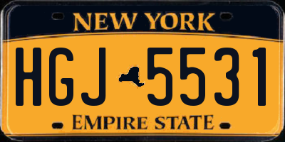 NY license plate HGJ5531