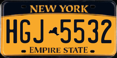 NY license plate HGJ5532
