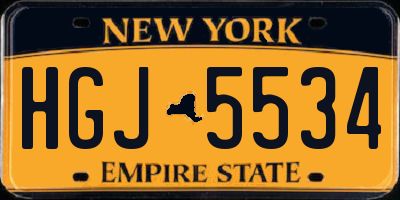 NY license plate HGJ5534
