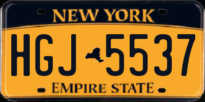 NY license plate HGJ5537