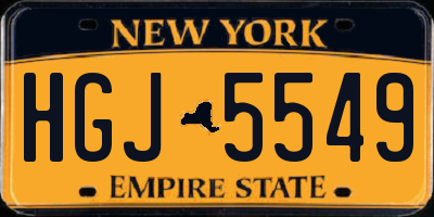 NY license plate HGJ5549