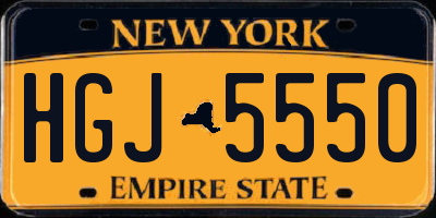 NY license plate HGJ5550