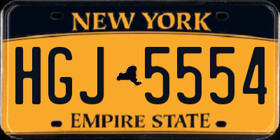 NY license plate HGJ5554