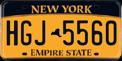 NY license plate HGJ5560