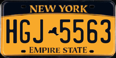 NY license plate HGJ5563