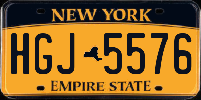 NY license plate HGJ5576