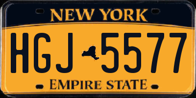 NY license plate HGJ5577