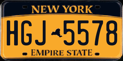 NY license plate HGJ5578