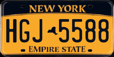 NY license plate HGJ5588