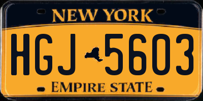 NY license plate HGJ5603
