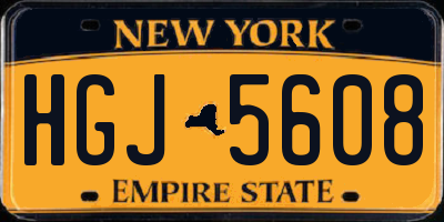 NY license plate HGJ5608