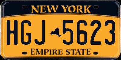 NY license plate HGJ5623
