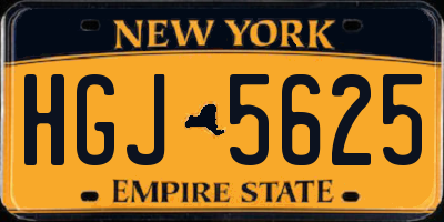 NY license plate HGJ5625