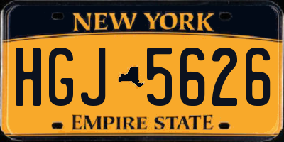 NY license plate HGJ5626