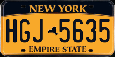 NY license plate HGJ5635