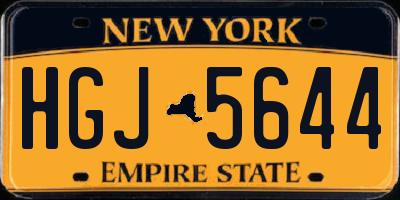 NY license plate HGJ5644