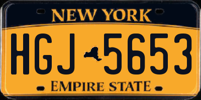 NY license plate HGJ5653