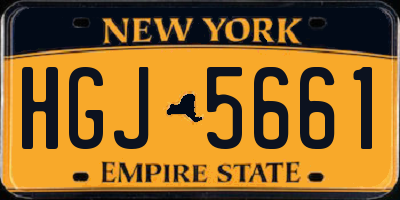 NY license plate HGJ5661