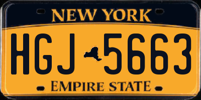 NY license plate HGJ5663