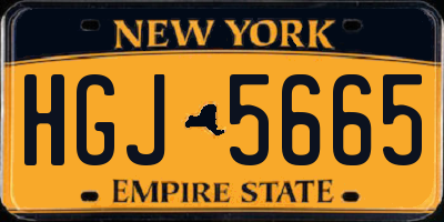 NY license plate HGJ5665