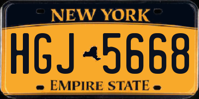 NY license plate HGJ5668