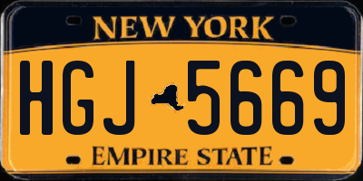 NY license plate HGJ5669
