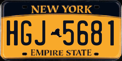 NY license plate HGJ5681