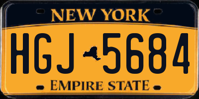 NY license plate HGJ5684