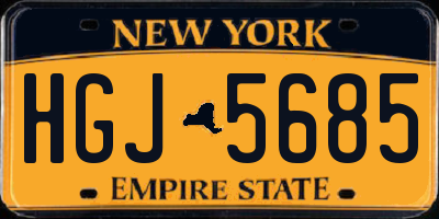NY license plate HGJ5685