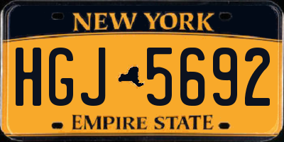 NY license plate HGJ5692