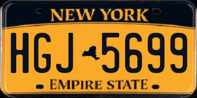 NY license plate HGJ5699
