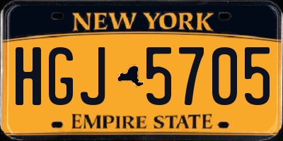NY license plate HGJ5705