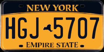 NY license plate HGJ5707