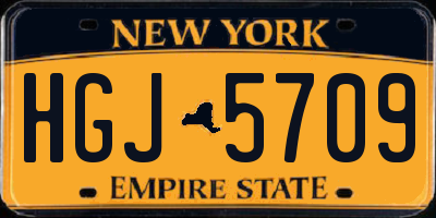 NY license plate HGJ5709