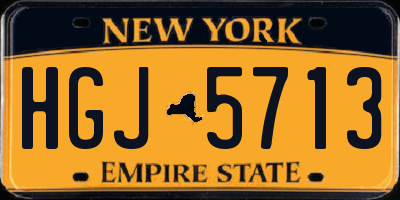 NY license plate HGJ5713