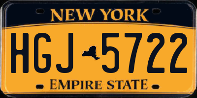 NY license plate HGJ5722