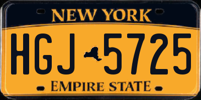 NY license plate HGJ5725