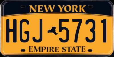 NY license plate HGJ5731