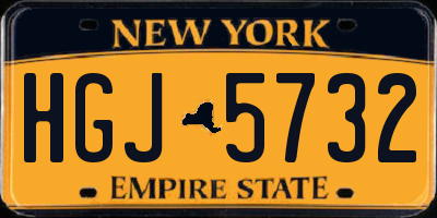NY license plate HGJ5732