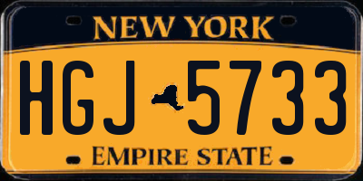 NY license plate HGJ5733