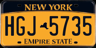 NY license plate HGJ5735