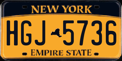 NY license plate HGJ5736