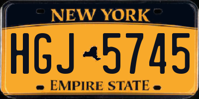 NY license plate HGJ5745