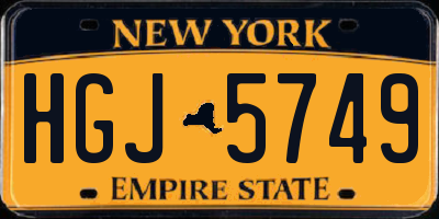 NY license plate HGJ5749