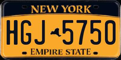 NY license plate HGJ5750
