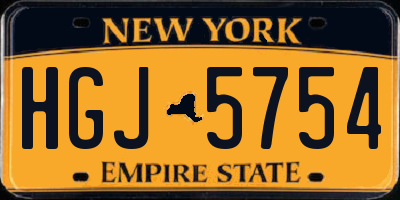 NY license plate HGJ5754