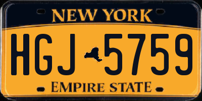 NY license plate HGJ5759